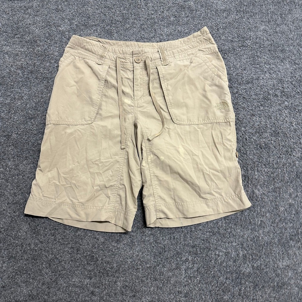 The North Face Shorts Womens Size 6 Beige Hiking Nylon Drawstring ARRF Stains